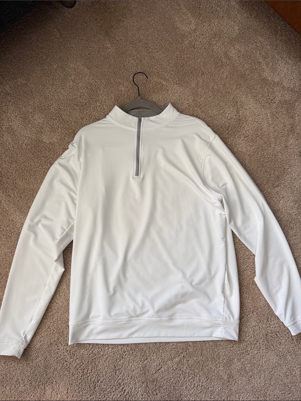 Peter Millar White Performance Quarter-Zip Pullover